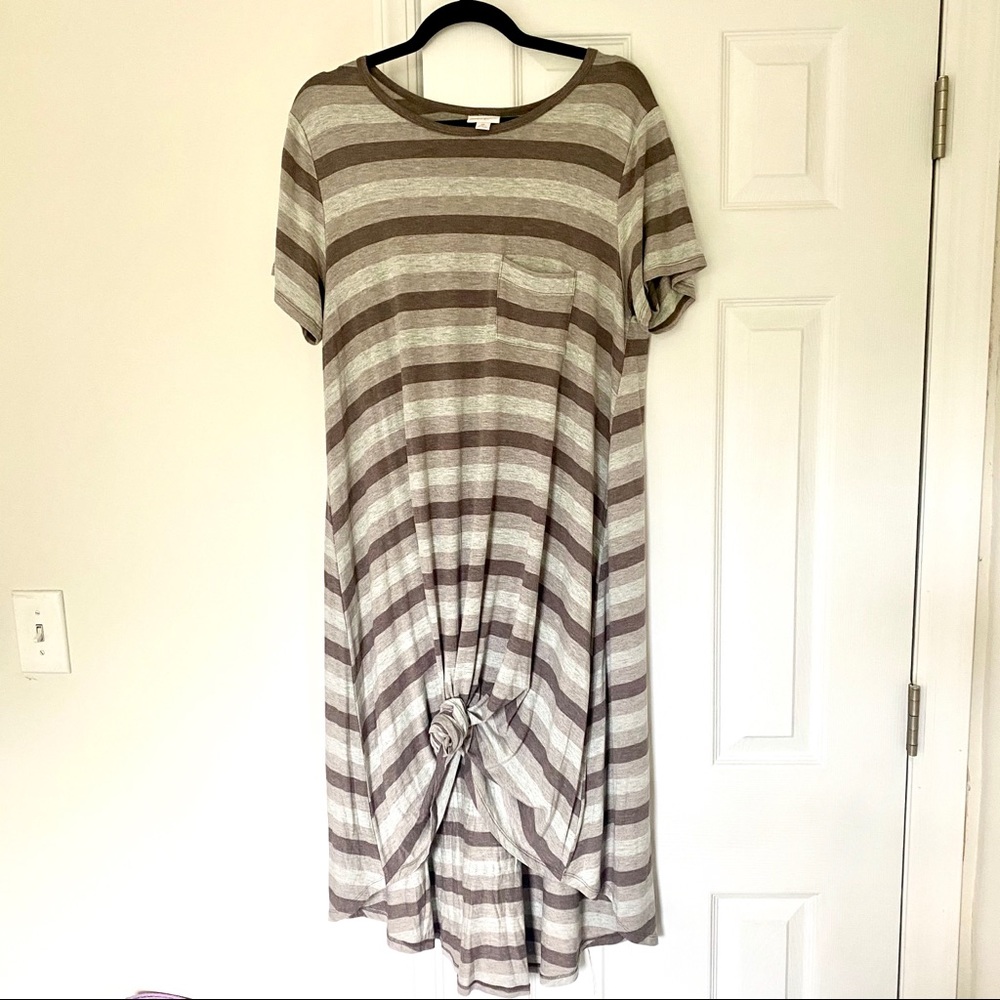 LulaRoe Carly Swing T-Shirt Striped Dress